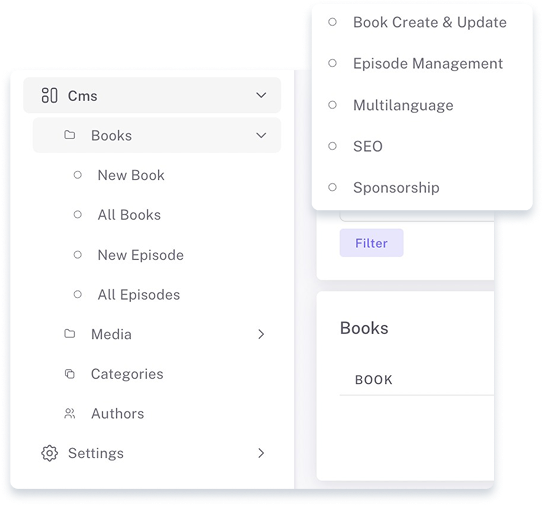 Image showing the e-book management panel